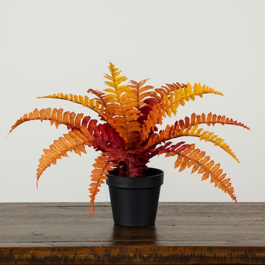 13" Autumn Artificial Fall Boston Fern Plant